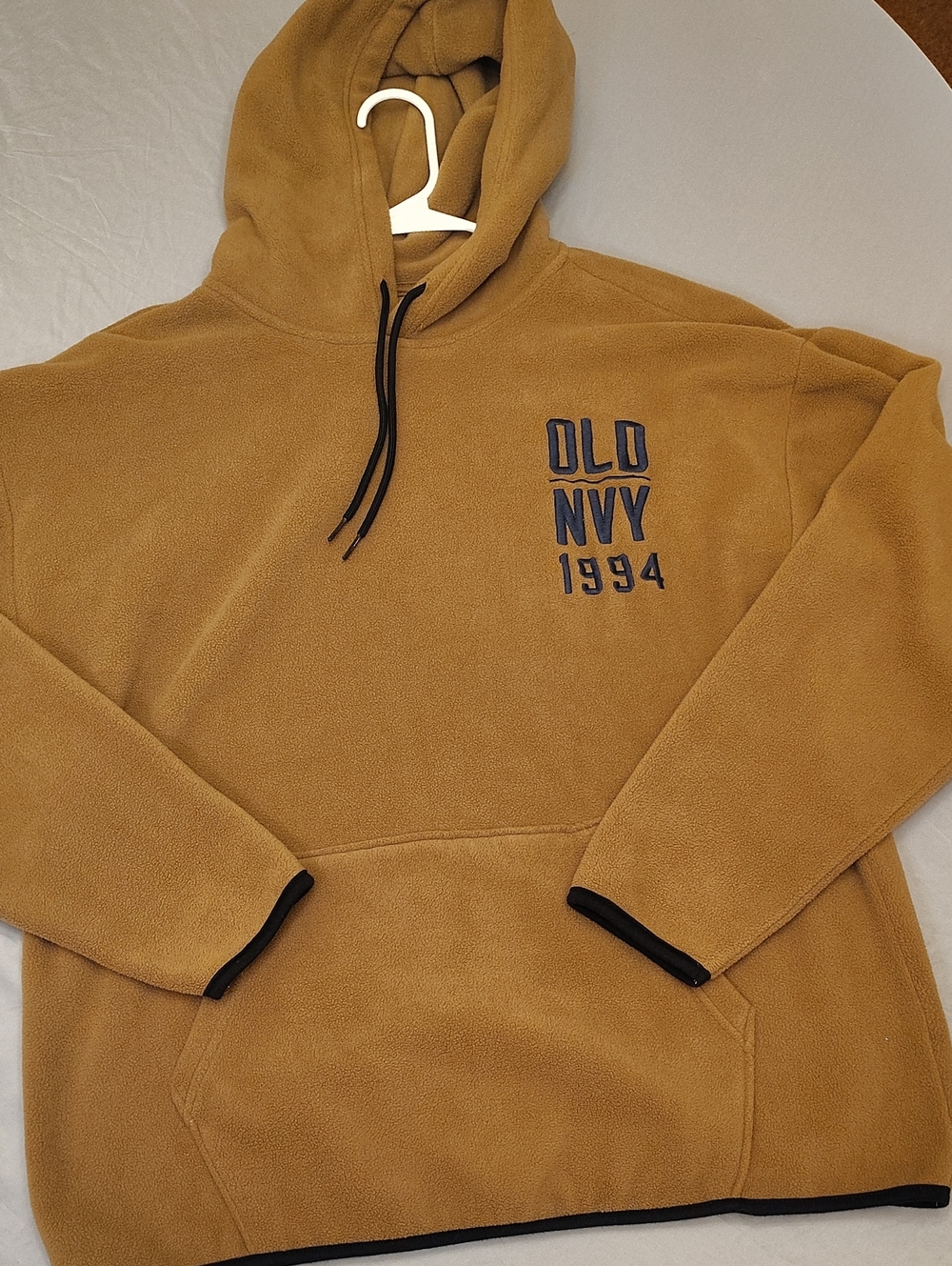 Old Navy Tan Fleece Hoodie with Chest Logo